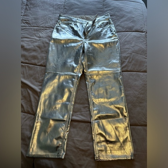 Gap Vegan Leather High Rise Straight Pants 10 Petite - Picture 2 of 4